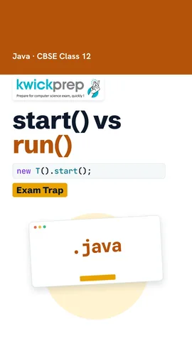 A thread class extending Thread with run overridden, and new T().start() in main.