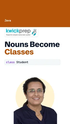A table turning student into a class, name and marks into fields, find total into a method.