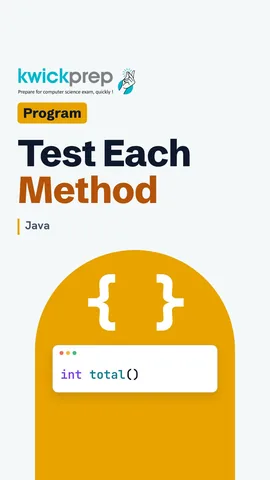 A total method being tested alone with marks 80, 72 and 91 giving 243.