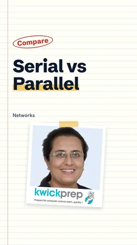 A table comparing serial and parallel transmission on bits at a time, distance and cost.