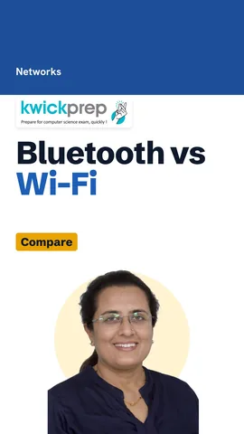 A table comparing Bluetooth and Wi-Fi on range, speed and typical use.