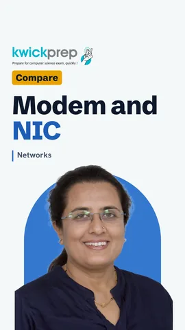 A table with the modem converting signals and the NIC connecting a computer to a network.