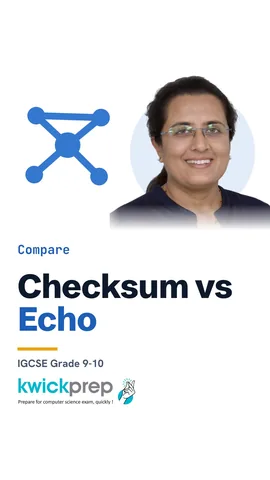 A table with checksum recalculated and compared beside echo check sending data back.