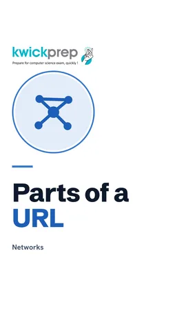 A URL broken into protocol, domain name, and path with file name.