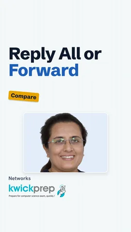 A table of Reply, Reply all and Forward with who receives each and the subject prefix.