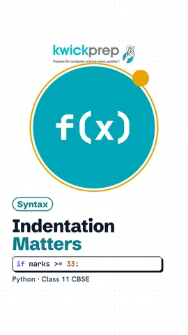 Python code marks = 80 with a comment, if marks >= 33: and an indented print("Pass").