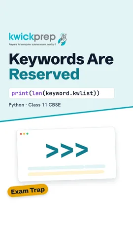 Python code import keyword and print(len(keyword.kwlist)) with output 35.