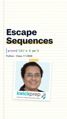 Python code print("1\tRiya\n2\tAman") and print('It\'s 5 pm') with their output.