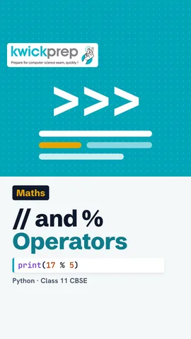 Python code print(17 // 5), print(17 % 5), print(17 / 5, 2 ** 3) with outputs 3, 2, 3.4 8.