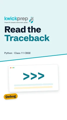 Table explaining traceback parts: Traceback, File line 3, code line, last line with name and reason.