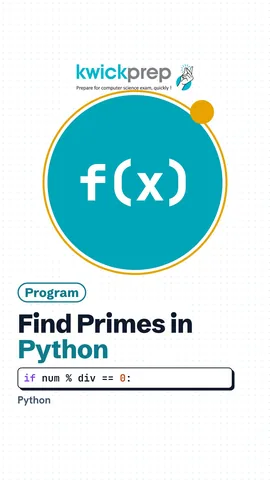 A nested loop testing divisors of each number to print the primes in a range.