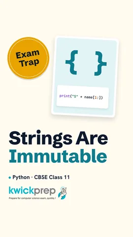 Code showing name[0] = S is a TypeError and "S" + name[1:] printing Savya.