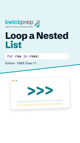 Code looping over a nested list of names and marks, printing Riya 85 and Aman 72.