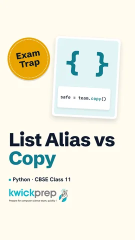Code where alias = team and safe = team.copy(); changing alias prints [9, 2] [1, 2].