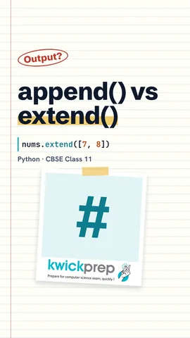 Code building a list with list(range(2)), append, extend and insert, printing 6 [9, 0, 1, [5, 6], 7, 8].