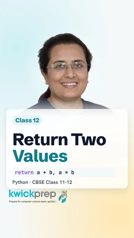 Code defining calc that returns a + b and a * b, printing 9 20.