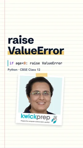 Code raising ValueError when age is -5 and printing Bad age.