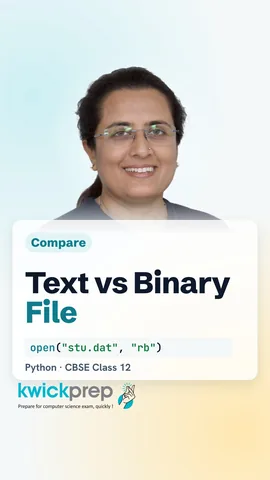 A table comparing text and binary files on what they store, readability and what they can hold.