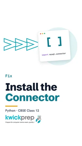 The pip install command for the MySQL connector followed by the import line in Python.