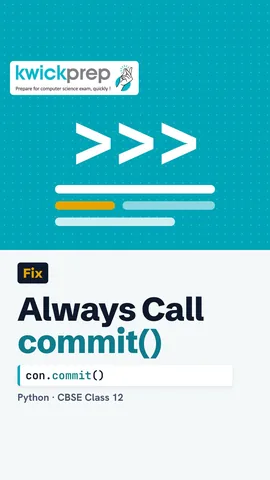An INSERT query followed by con.commit() saving the change permanently.
