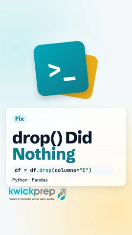 Python code adding column S, dropping column E and printing the new DataFrame.
