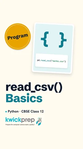 A read_csv call turning a marks file into a DataFrame with named columns.