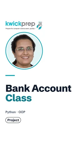 Slide describing an Account class with bal, deposit and withdraw that checks the balance.