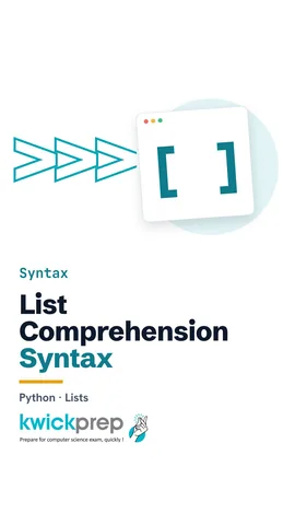 Slide labelling the four parts of a list comprehension: expression, for, in, if.