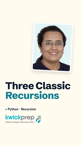 Slide comparing base and recursive cases for factorial, Fibonacci and digit sum.