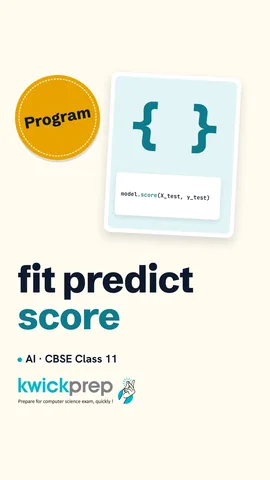 Code calling fit on training data, predict on test features and score for accuracy.