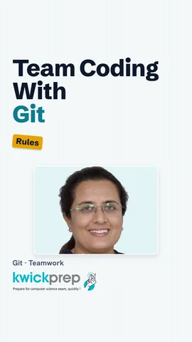 Slide listing team Git rules: pull, branch, pull request, review and merge.