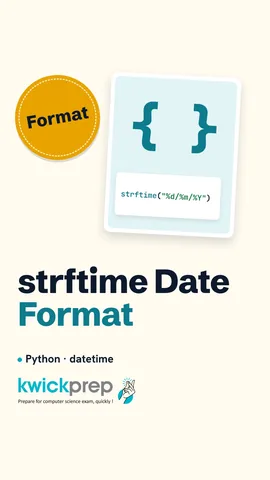 Python code formatting date(2026, 8, 15) with strftime to 15/08/2026.