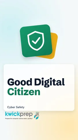 List of good digital citizen habits: safe, responsible, kind.
