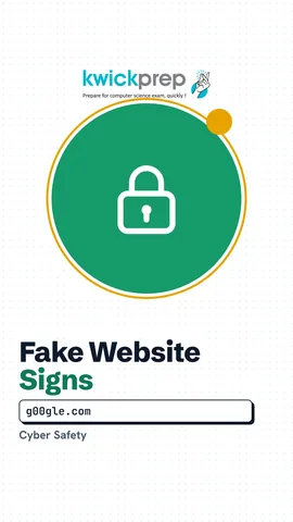 Fake web addresses like g00gle.com next to warning signs of unsafe sites.