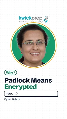 Browser address bar with padlock, explaining HTTPS, TLS and certificates.