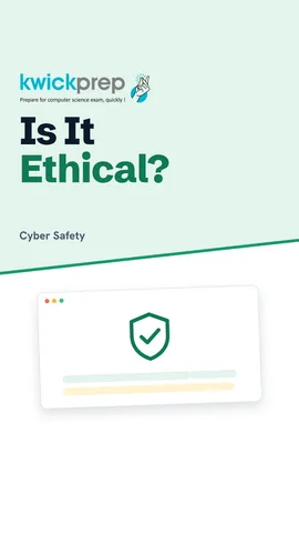 Three ethics questions listed on screen.