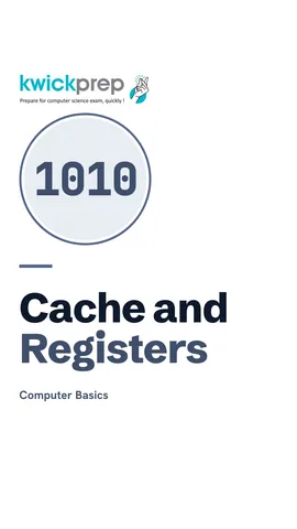 Memory hierarchy table: registers fastest bytes, cache very fast MB, RAM fast GB, storage slower huge.