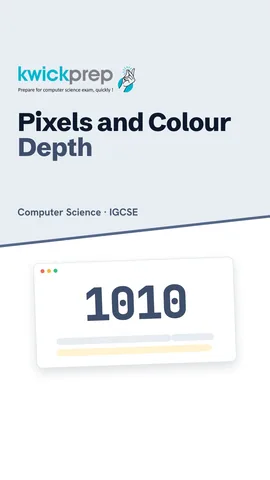 Table defining pixel, resolution and colour depth.