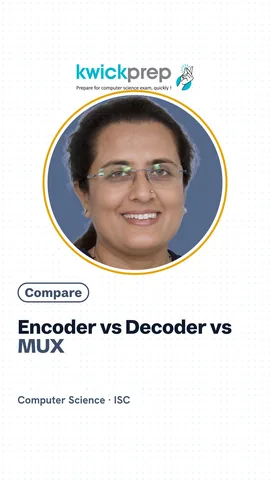 Table comparing encoder, decoder and multiplexer inputs and outputs.