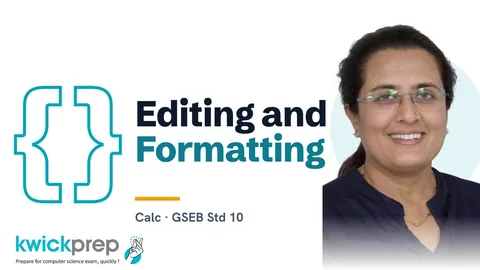 Data Editing and Formatting in Calc – entering, editing and formatting data