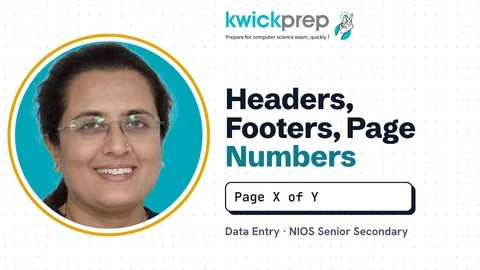 Headers, footers and page numbers