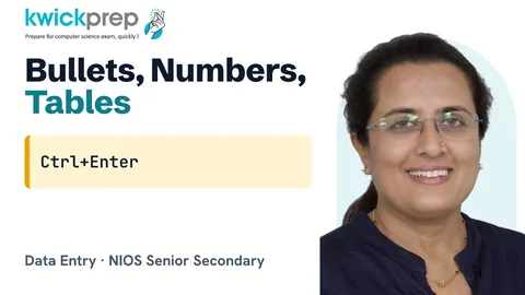 Bullets, numbering, tables and document organization